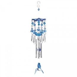 Accent Plus Blue Hummingbird Acrylic and Metal Windchimes