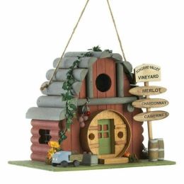 Songbird Valley Vintage Winery Log Cabin-Style Bird House