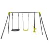 3 in 1 Metal Swing Set for Backyard, Heavy Duty A-Frame, Height Adjustment