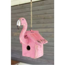 Recycled Wood Flamingo Birdhouse