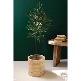 Round Wooden Planter